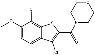 (3,7-dichloro-6-methoxy-1-benzothiophen-2-yl)-morpholin-4-ylmethanone Structure