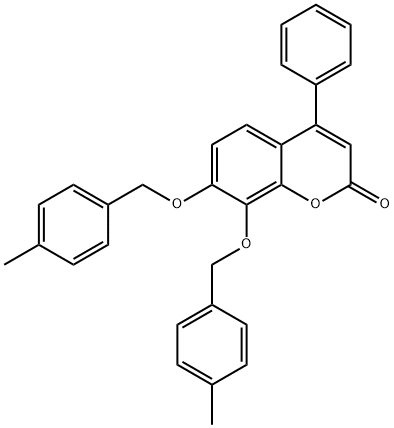 7,8-bis[(4-methylphenyl)methoxy]-4-phenylchromen-2-one Struktur