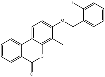 3-[(2-fluorophenyl)methoxy]-4-methylbenzo[c]chromen-6-one Struktur