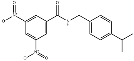 3,5-dinitro-N-[(4-propan-2-ylphenyl)methyl]benzamide Struktur