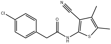 2-(4-chlorophenyl)-N-(3-cyano-4,5-dimethylthiophen-2-yl)acetamide Struktur