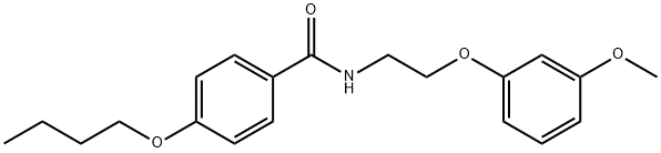 4-butoxy-N-[2-(3-methoxyphenoxy)ethyl]benzamide Struktur