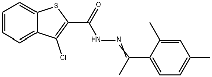 3-chloro-N-[(Z)-1-(2,4-dimethylphenyl)ethylideneamino]-1-benzothiophene-2-carboxamide Struktur