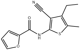 N-(3-cyano-4-ethyl-5-methylthiophen-2-yl)furan-2-carboxamide Struktur