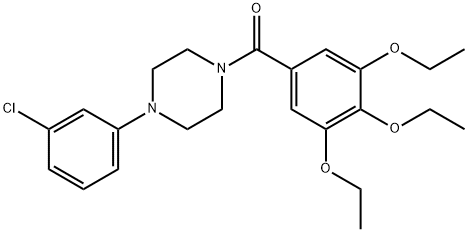 [4-(3-chlorophenyl)piperazin-1-yl]-(3,4,5-triethoxyphenyl)methanone Struktur