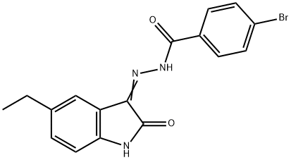 4-bromo-N'-(5-ethyl-2-oxoindol-3-yl)benzohydrazide Struktur