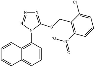 5-[(2-chloro-6-nitrophenyl)methylsulfanyl]-1-naphthalen-1-yltetrazole Struktur