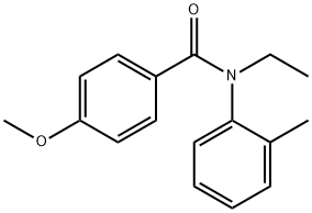 N-ethyl-4-methoxy-N-(2-methylphenyl)benzamide Struktur