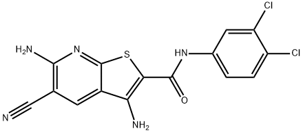 3,6-diamino-5-cyano-N-(3,4-dichlorophenyl)thieno[2,3-b]pyridine-2-carboxamide Structure