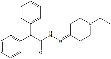 N-[(1-ethylpiperidin-4-ylidene)amino]-2,2-diphenylacetamide Struktur