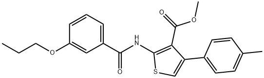 methyl 4-(4-methylphenyl)-2-[(3-propoxybenzoyl)amino]thiophene-3-carboxylate Struktur