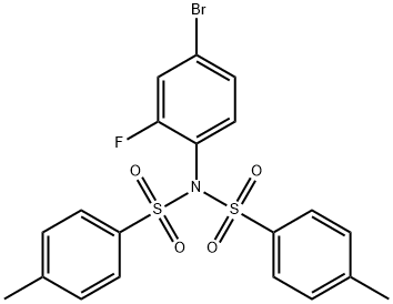 N-(4-bromo-2-fluorophenyl)-4-methyl-N-(4-methylphenyl)sulfonylbenzenesulfonamide Struktur