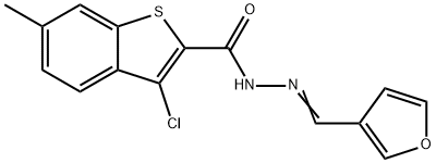 3-chloro-N-[(E)-furan-3-ylmethylideneamino]-6-methyl-1-benzothiophene-2-carboxamide Struktur