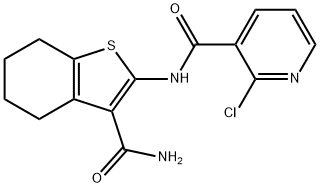 N-(3-carbamoyl-4,5,6,7-tetrahydro-1-benzothiophen-2-yl)-2-chloropyridine-3-carboxamide Struktur