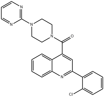 [2-(2-chlorophenyl)quinolin-4-yl]-(4-pyrimidin-2-ylpiperazin-1-yl)methanone Struktur