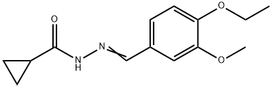 N-[(E)-(4-ethoxy-3-methoxyphenyl)methylideneamino]cyclopropanecarboxamide Struktur