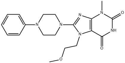 7-(2-methoxyethyl)-3-methyl-8-(4-phenylpiperazin-1-yl)purine-2,6-dione Struktur