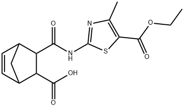 2-[(5-ethoxycarbonyl-4-methyl-1,3-thiazol-2-yl)carbamoyl]bicyclo[2.2.1]hept-5-ene-3-carboxylic acid Struktur