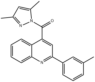 (3,5-dimethylpyrazol-1-yl)-[2-(3-methylphenyl)quinolin-4-yl]methanone Struktur