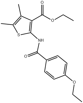 ethyl 2-[(4-ethoxybenzoyl)amino]-4,5-dimethylthiophene-3-carboxylate Struktur