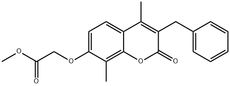 methyl 2-(3-benzyl-4,8-dimethyl-2-oxochromen-7-yl)oxyacetate Struktur