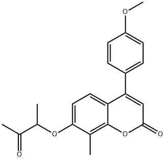 4-(4-methoxyphenyl)-8-methyl-7-(3-oxobutan-2-yloxy)chromen-2-one Struktur