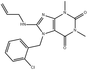 7-[(2-chlorophenyl)methyl]-1,3-dimethyl-8-(prop-2-enylamino)purine-2,6-dione Struktur