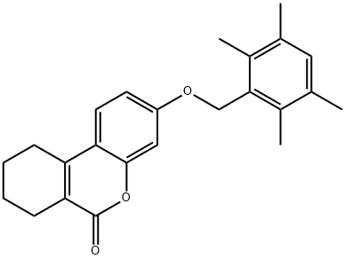 3-[(2,3,5,6-tetramethylphenyl)methoxy]-7,8,9,10-tetrahydrobenzo[c]chromen-6-one Struktur