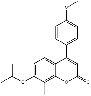 4-(4-methoxyphenyl)-8-methyl-7-propan-2-yloxychromen-2-one Struktur