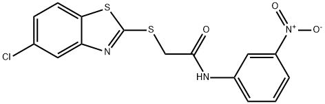 2-[(5-chloro-1,3-benzothiazol-2-yl)sulfanyl]-N-(3-nitrophenyl)acetamide Struktur