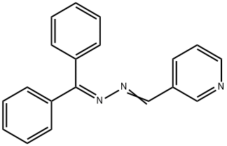 (E)-1,1-diphenyl-N-[(E)-pyridin-3-ylmethylideneamino]methanimine Struktur