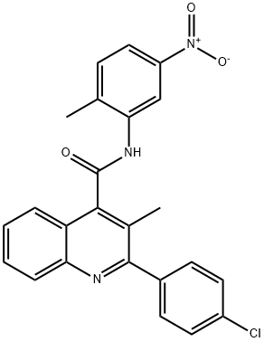 2-(4-chlorophenyl)-3-methyl-N-(2-methyl-5-nitrophenyl)quinoline-4-carboxamide Struktur