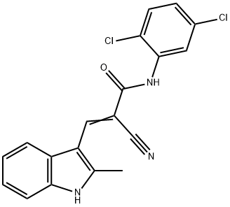 (E)-2-cyano-N-(2,5-dichlorophenyl)-3-(2-methyl-1H-indol-3-yl)prop-2-enamide Struktur