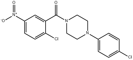 (2-chloro-5-nitrophenyl)-[4-(4-chlorophenyl)piperazin-1-yl]methanone Struktur