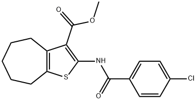 methyl 2-[(4-chlorobenzoyl)amino]-5,6,7,8-tetrahydro-4H-cyclohepta[b]thiophene-3-carboxylate Struktur