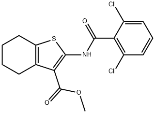 methyl 2-[(2,6-dichlorobenzoyl)amino]-4,5,6,7-tetrahydro-1-benzothiophene-3-carboxylate Struktur