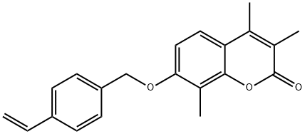 7-[(4-ethenylphenyl)methoxy]-3,4,8-trimethylchromen-2-one Struktur