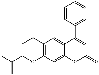 6-ethyl-7-(2-methylprop-2-enoxy)-4-phenylchromen-2-one Struktur