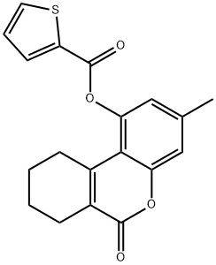 (3-methyl-6-oxo-7,8,9,10-tetrahydrobenzo[c]chromen-1-yl) thiophene-2-carboxylate Struktur