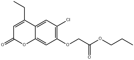 propyl 2-(6-chloro-4-ethyl-2-oxochromen-7-yl)oxyacetate Struktur