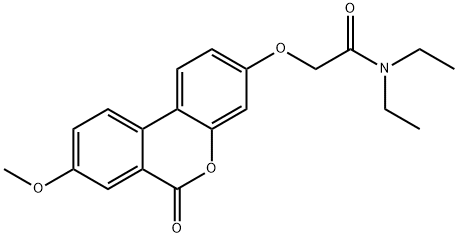 N,N-diethyl-2-(8-methoxy-6-oxobenzo[c]chromen-3-yl)oxyacetamide Struktur