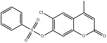 (6-chloro-4-methyl-2-oxochromen-7-yl) benzenesulfonate Struktur