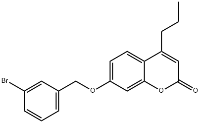 7-[(3-bromophenyl)methoxy]-4-propylchromen-2-one Struktur