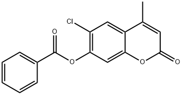 (6-chloro-4-methyl-2-oxochromen-7-yl) benzoate Struktur