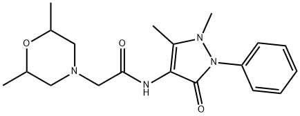 2-(2,6-dimethylmorpholin-4-yl)-N-(1,5-dimethyl-3-oxo-2-phenylpyrazol-4-yl)acetamide Struktur