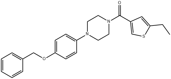 (5-ethylthiophen-3-yl)-[4-(4-phenylmethoxyphenyl)piperazin-1-yl]methanone Struktur