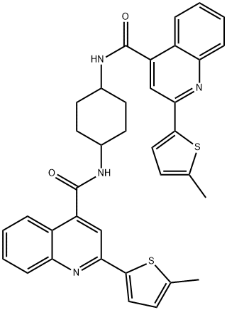 2-(5-methylthiophen-2-yl)-N-[4-[[2-(5-methylthiophen-2-yl)quinoline-4-carbonyl]amino]cyclohexyl]quinoline-4-carboxamide Struktur