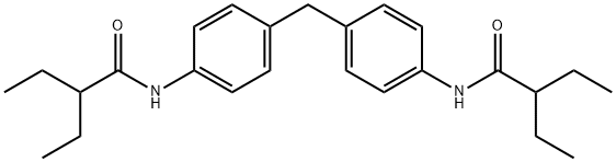 2-ethyl-N-[4-[[4-(2-ethylbutanoylamino)phenyl]methyl]phenyl]butanamide Struktur