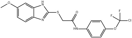 N-[4-[chloro(difluoro)methoxy]phenyl]-2-[(6-methoxy-1H-benzimidazol-2-yl)sulfanyl]acetamide Struktur