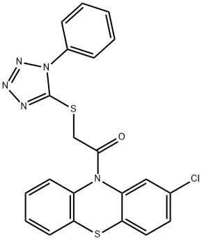 1-(2-chlorophenothiazin-10-yl)-2-(1-phenyltetrazol-5-yl)sulfanylethanone Struktur